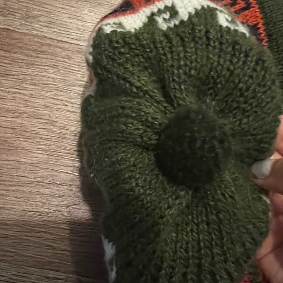 Reversible Southwestern Peruvian Alpaca Wool Knit Pom Earflap Winter Beanie-OS - Picture 3 of 4